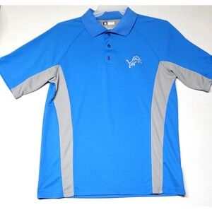 Detroit Lions Shirt‎ Men's Large Short Sleeve Honolulu Blue Front Tag